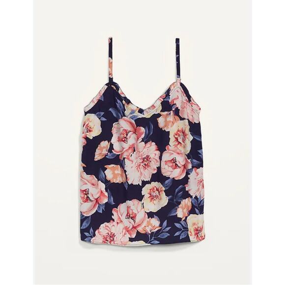 Old Navy Floral Printed Ruffled V-Neck Cami Top Size Small - Picture 1 of 7